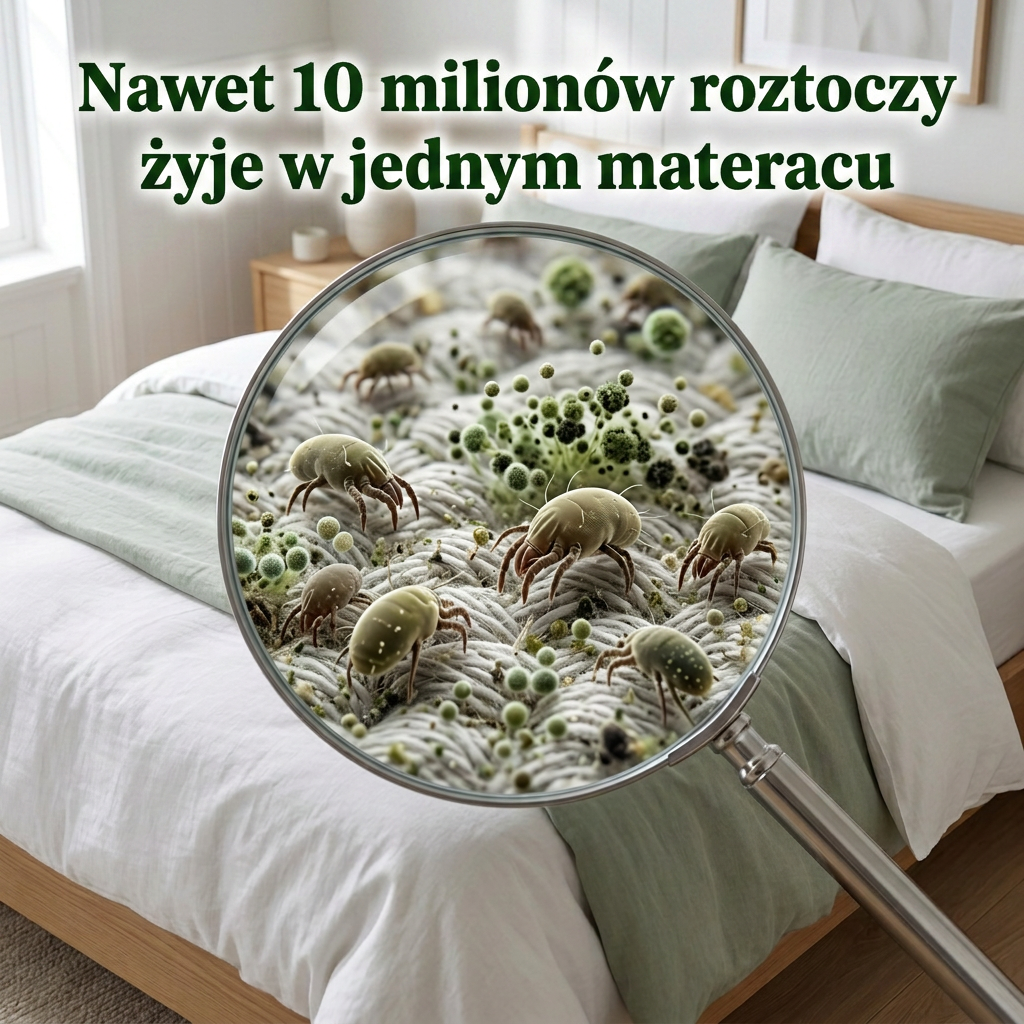 Nawet 10 milionow roztoczy zyje w jednym materacu